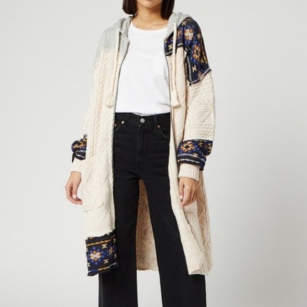 Free People Sweater Coat Capture The Moment Heavy Weight Chunky Knit Sm & Md NWT - Picture 2 of 15